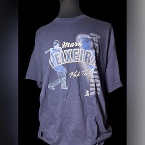 Mark Teixeira Yankees Blue Graphic Tee – Size 2XL - 100% Preshrunk Cotton
